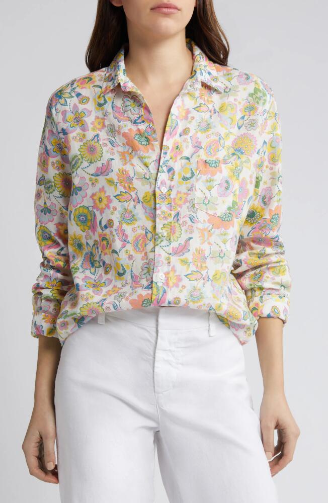 Frank & Eileen Eileen Relaxed Button-Up Shirt in Ivory/Multi Floral Cover