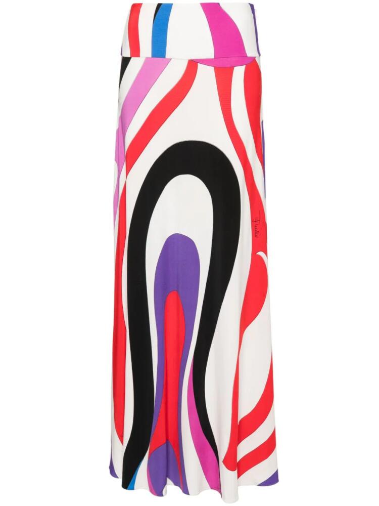 PUCCI Marmo-print long skirt - White Cover