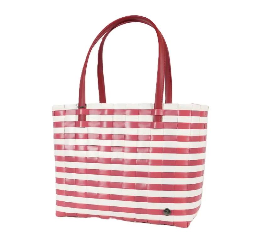 Handed By Sunny Bay Recycled Plastic Weekender Bag in Cherry Red/pearl White Cover