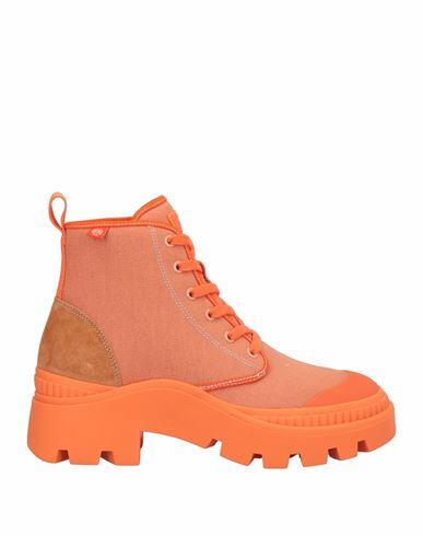 Tory Burch Woman Ankle boots Orange Soft Leather, Textile fibers Cover