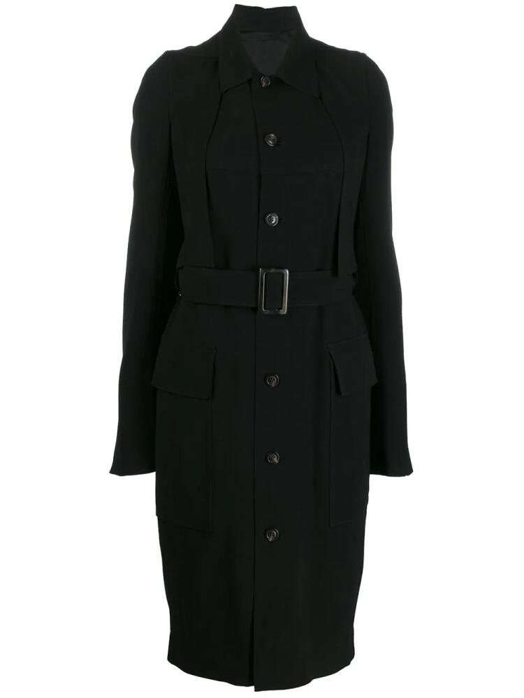 Rick Owens single-breasted belted coat - Black Cover