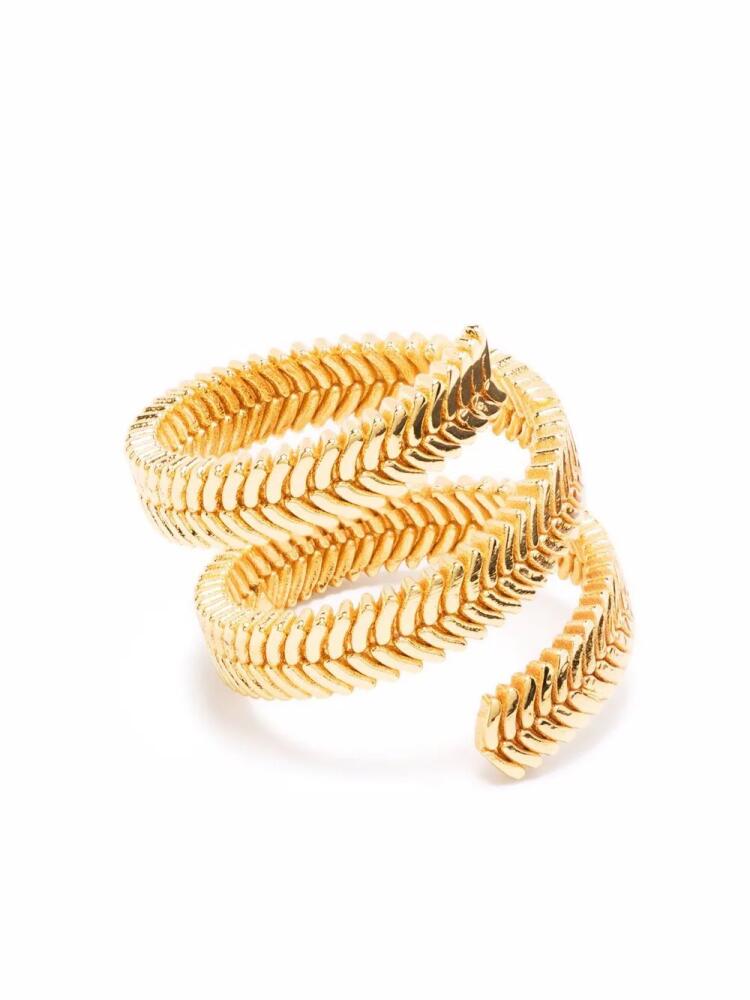 Federica Tosi lead-textured wrap ring - Gold Cover