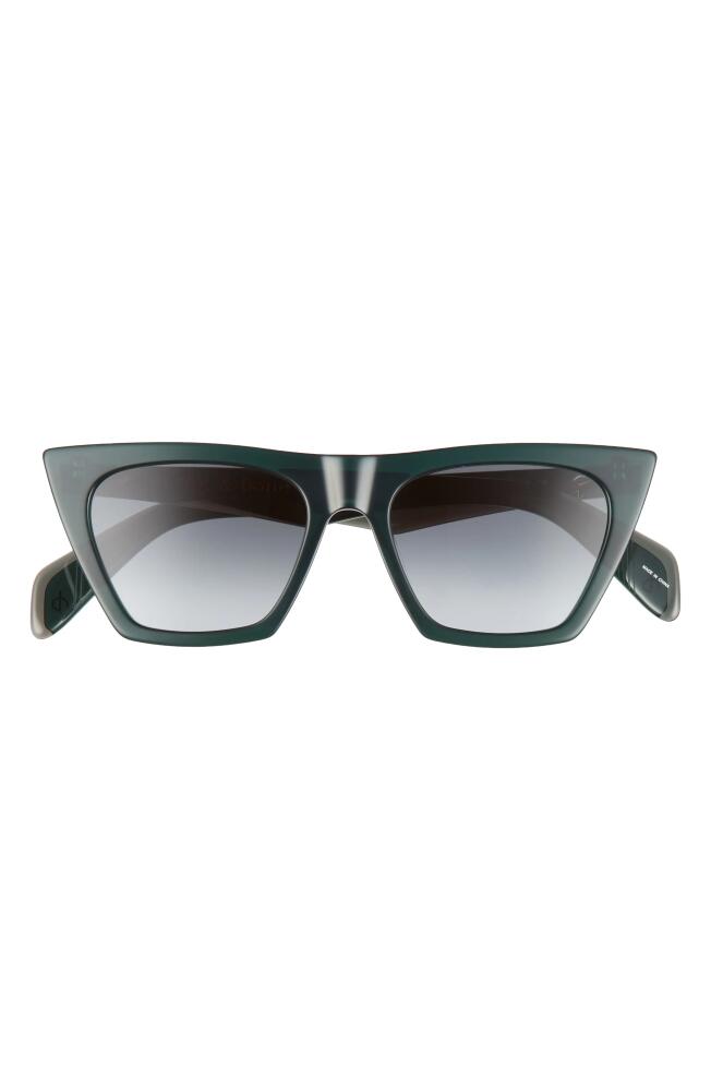 rag & bone 51mm Cat Eye Sunglasses in Grey Green/Green Shaded Cover