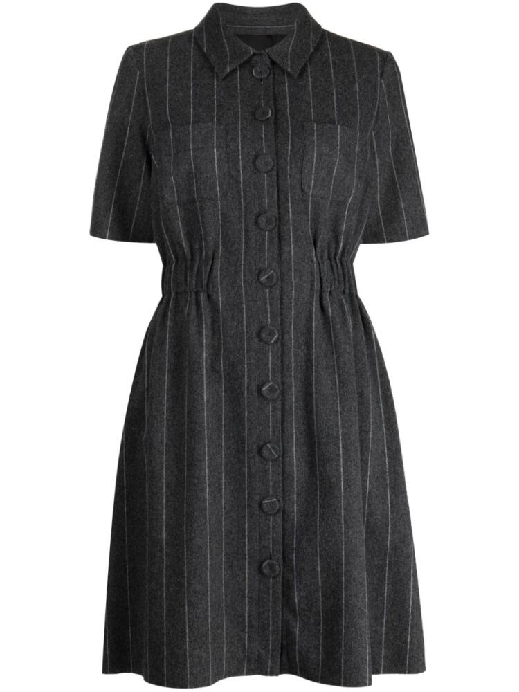 Paule Ka short-sleeve pinstripe flannel dress - Grey Cover