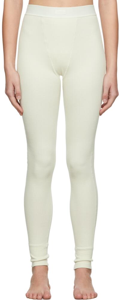 SKIMS Off-White Cotton Rib Leggings Cover