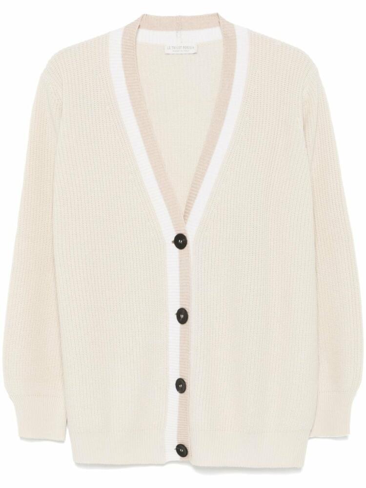 Le Tricot Perugia ribbed-knit cardigan - Neutrals Cover