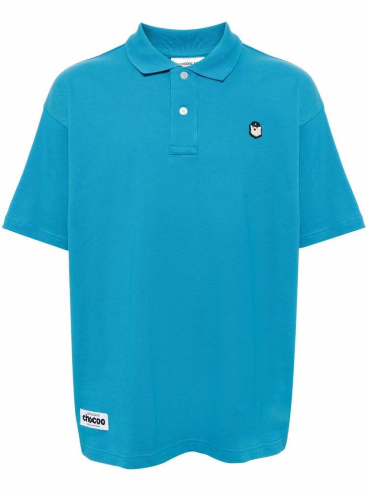 CHOCOOLATE logo-embroidered cotton polo shirt - Blue Cover