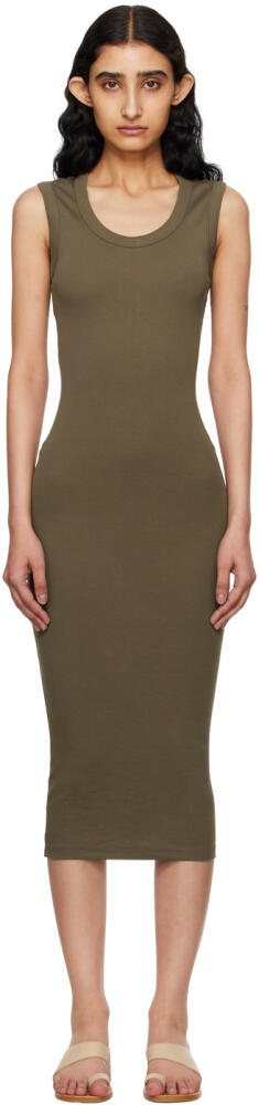 FLORE FLORE Khaki Joline Midi Dress Cover