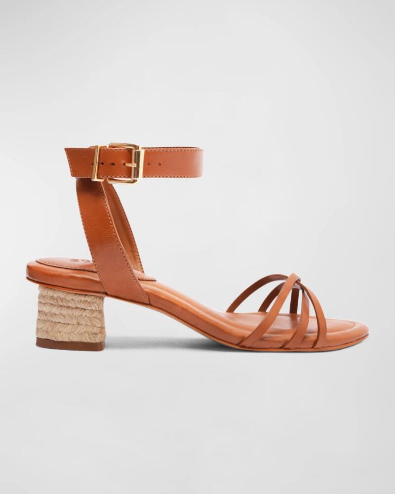 Schutz Alexandra Leather Ankle-Strap Sandals Cover