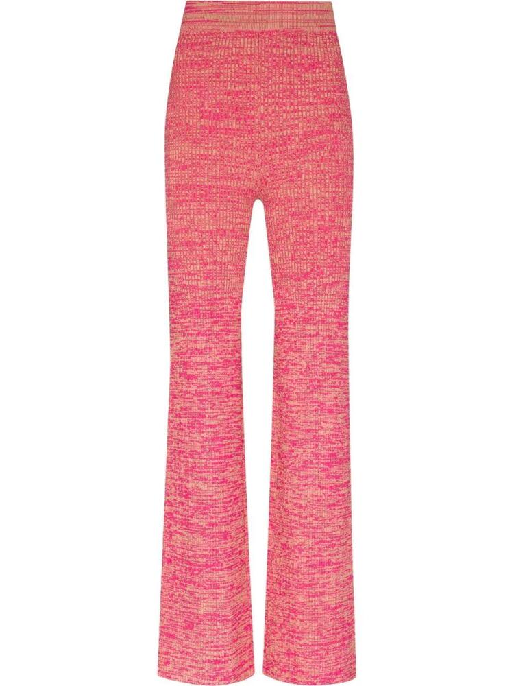 REMAIN rib-knit wide-leg trousers - Pink Cover