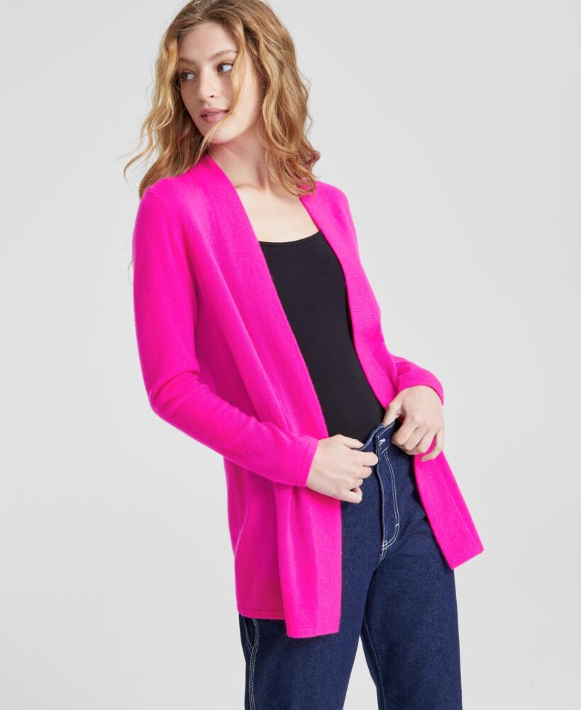 Charter Club Women's 100% Cashmere Duster Sweater, Regular & Petites, Created for Macy's - Fierce Pink Cover