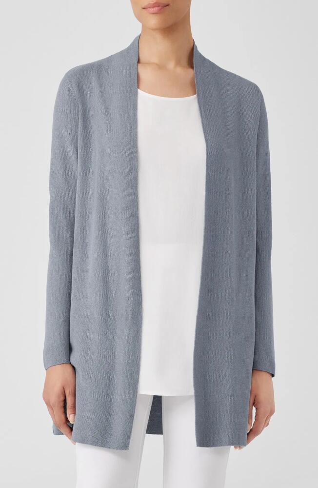 Eileen Fisher Long Organic Linen & Organic Cotton Cardigan in Steel Cover