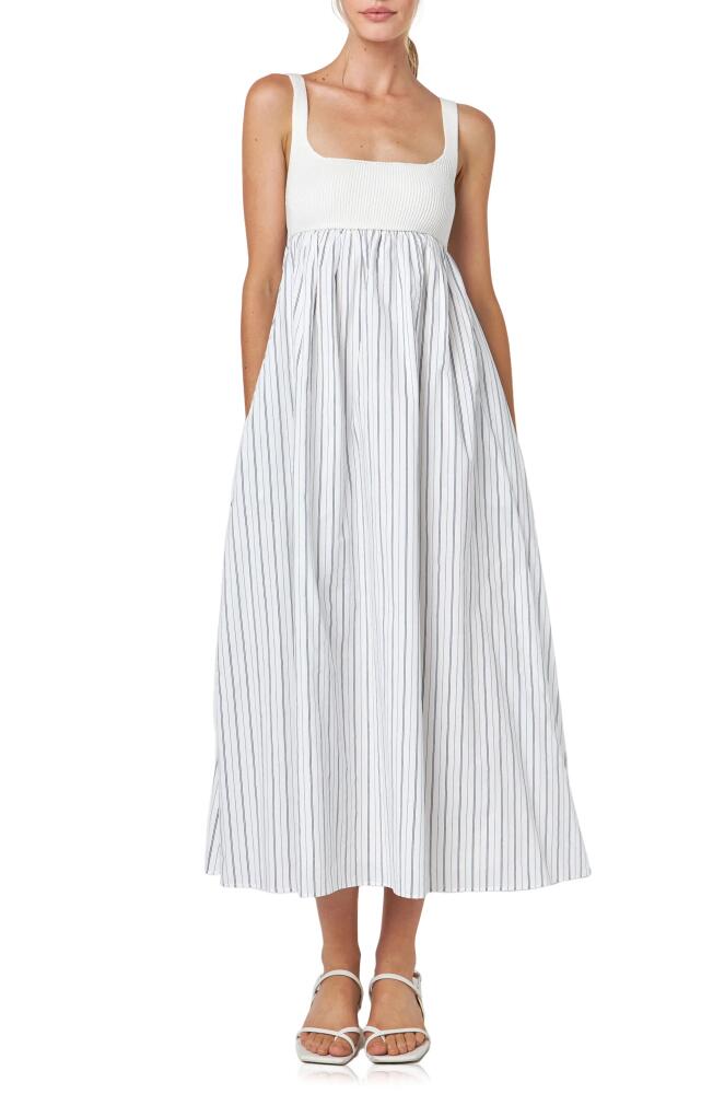 English Factory Tie Back Knit Combo Sundress in Off White/Navy Cover