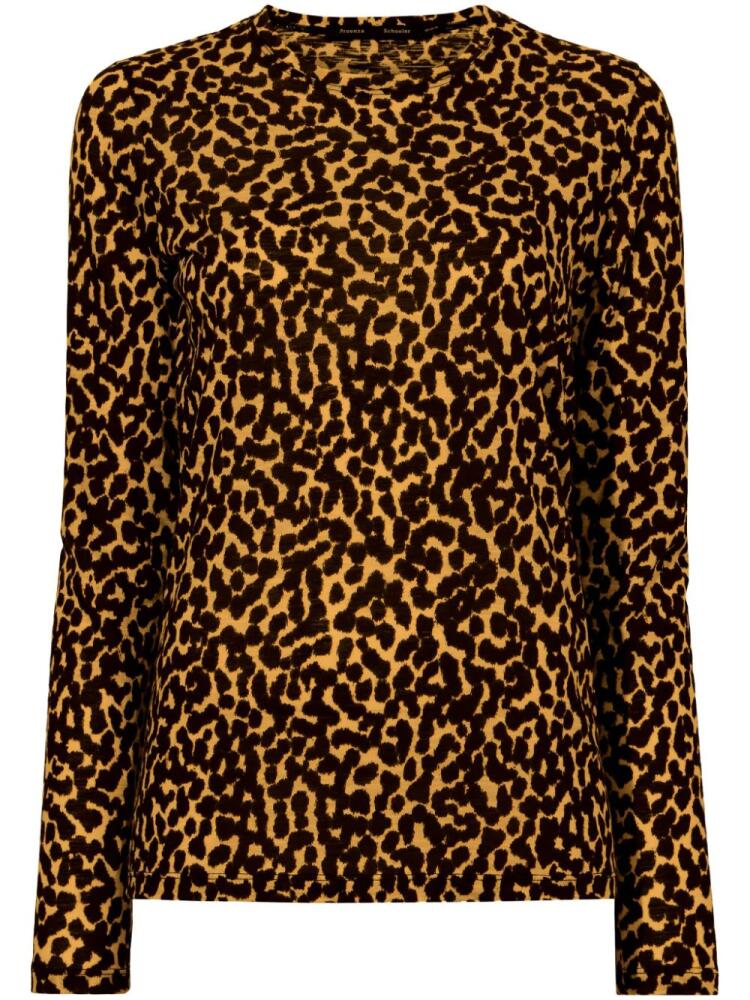 Proenza Schouler leopard-print long-sleeve T-shirt - Yellow Cover