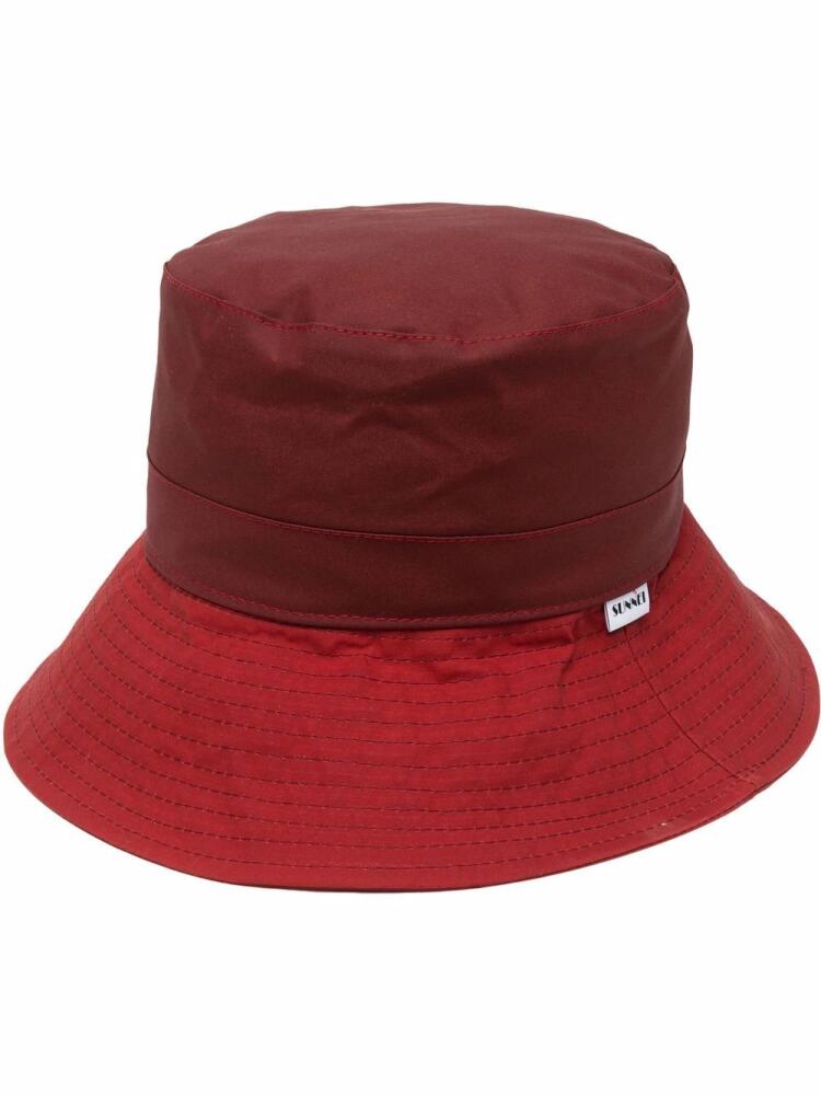 Sunnei logo patch bucket hat - Red Cover