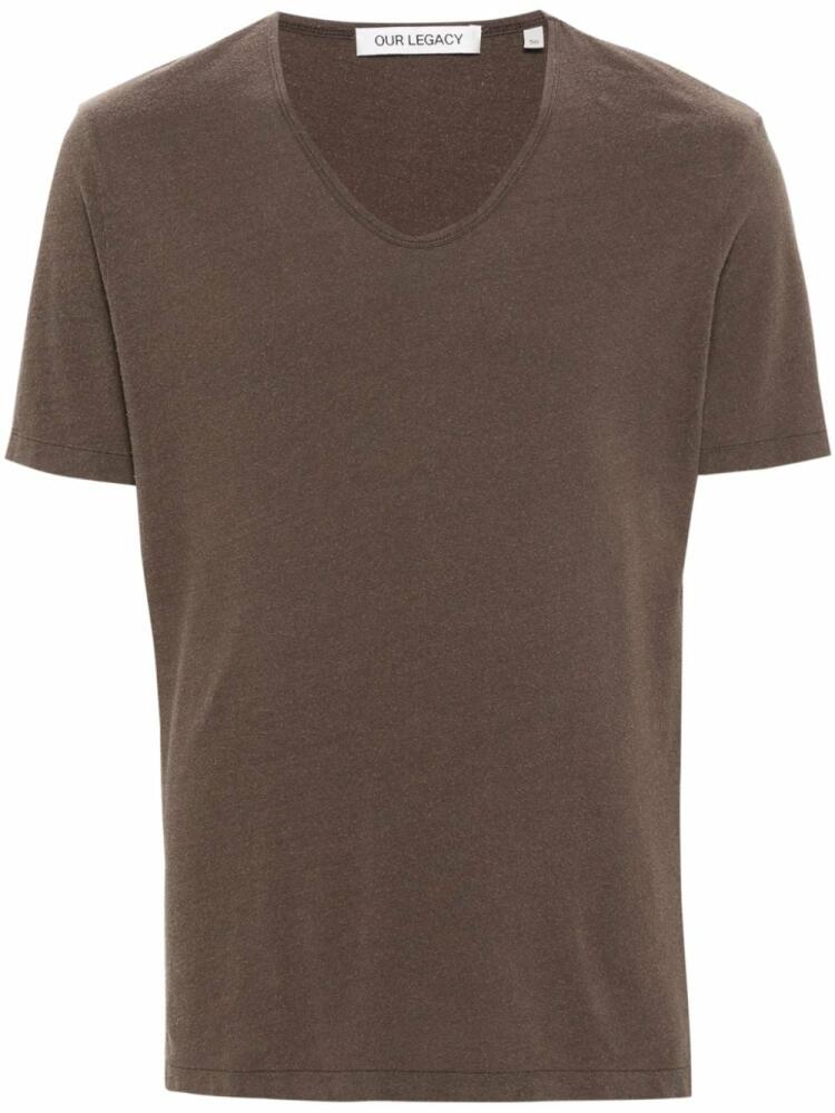 OUR LEGACY U-neck short-sleeve T-shirt - Brown Cover