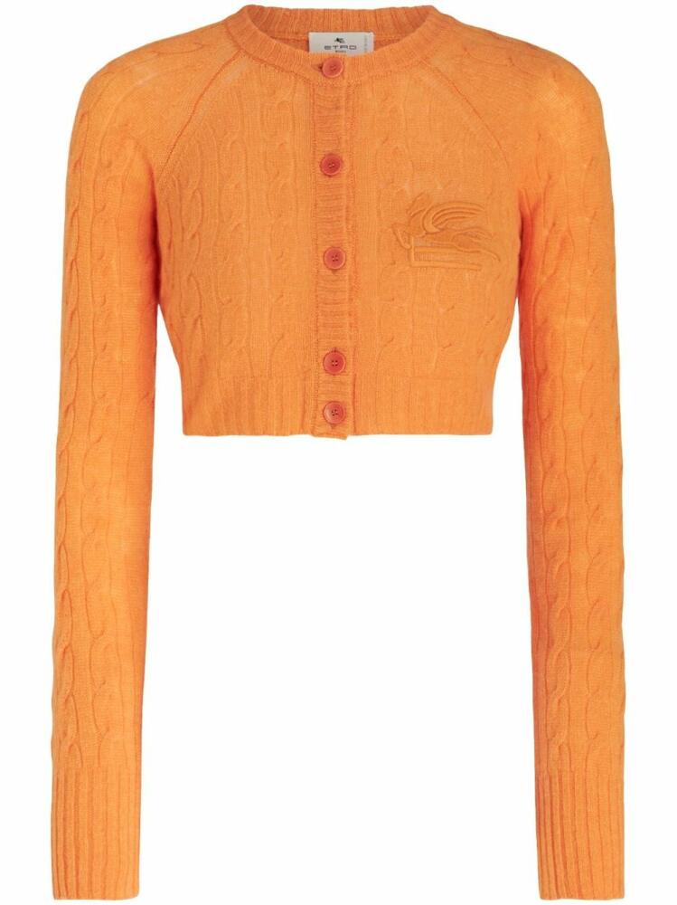 ETRO cable-knit cropped cardigan - Orange Cover