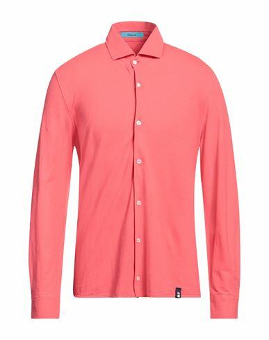 Drumohr Man Shirt Coral Cotton Cover