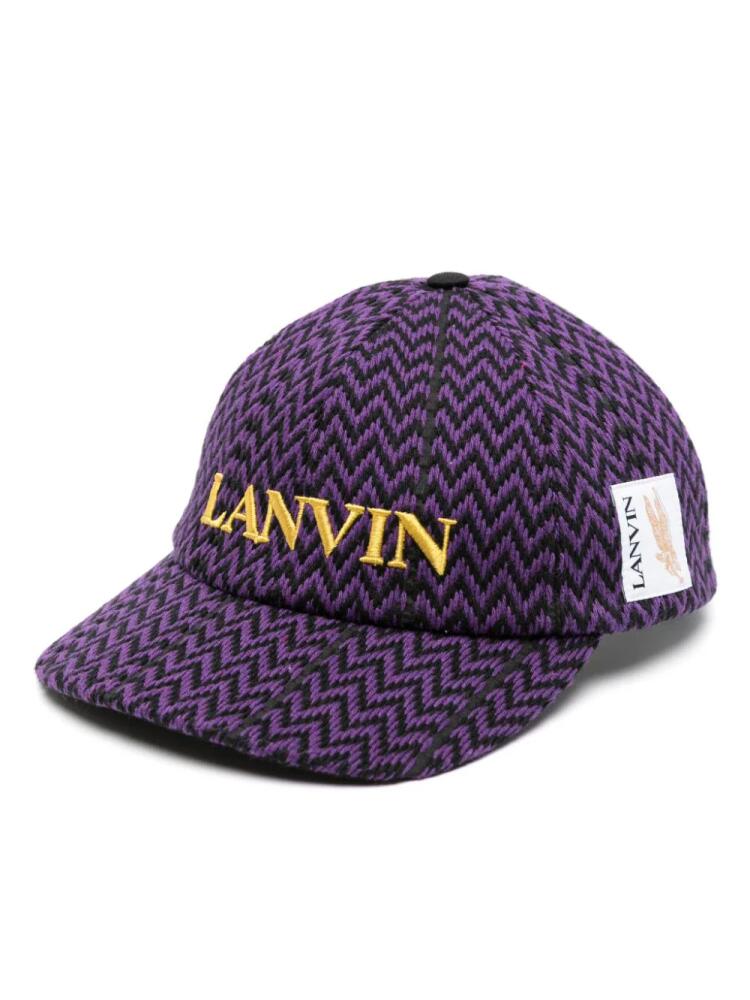 Lanvin x Future logo-embroidered chevron-woven cap - Black Cover