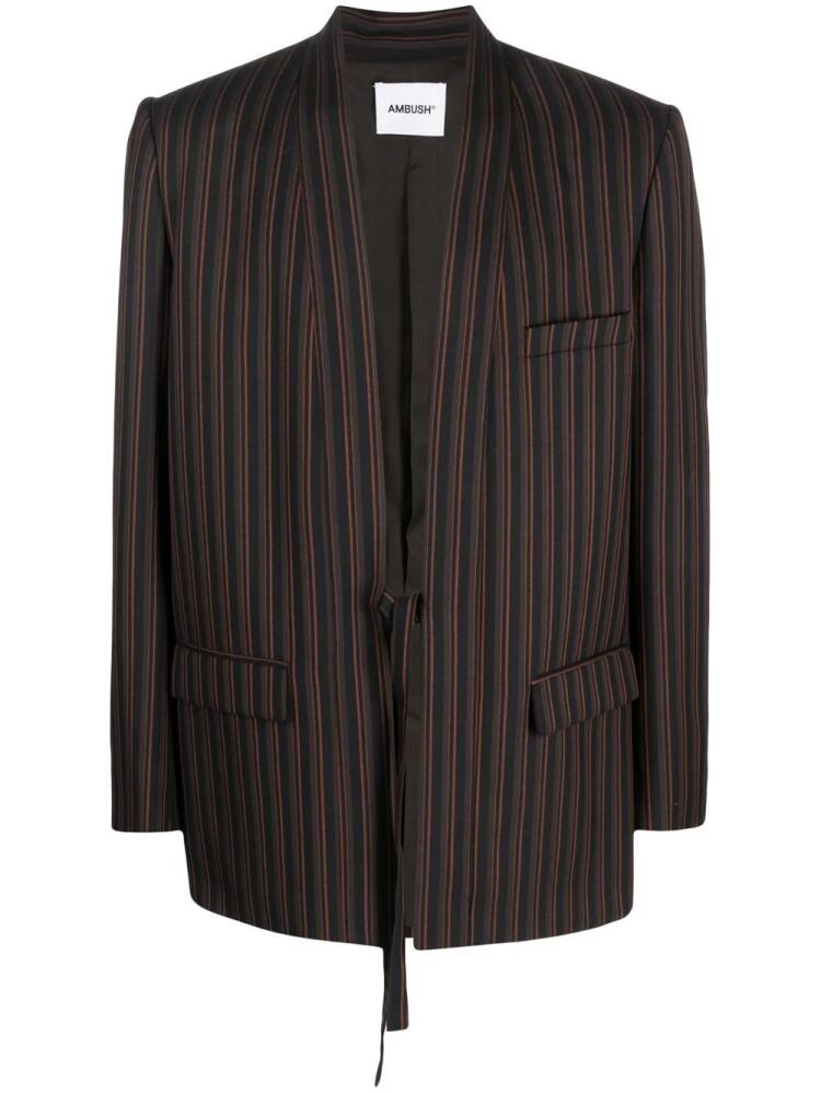 AMBUSH pinstripe single-breasted blazer - Brown Cover