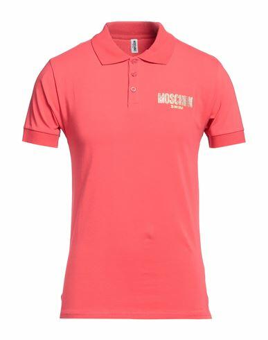 Moschino Man Polo shirt Coral Cotton, Elastane Cover