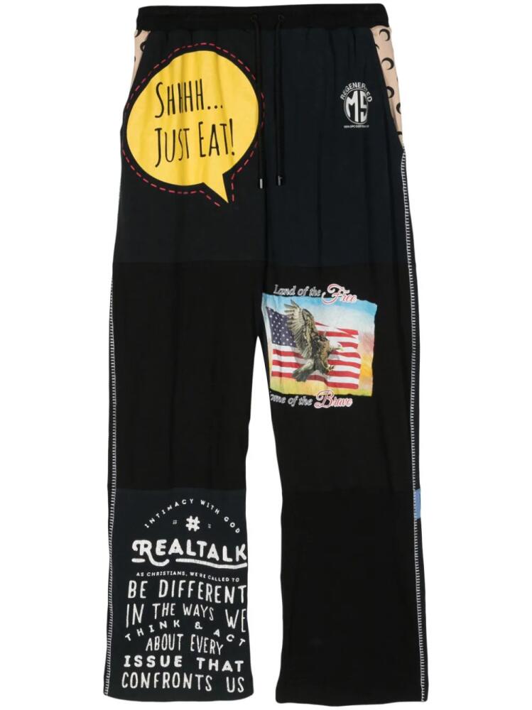 Marine Serre patchwork cotton trousers - Black Cover