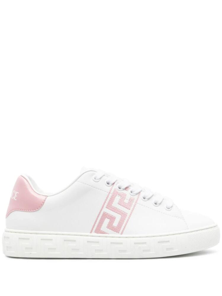 Versace Greca-embroidered sneakers - White Cover