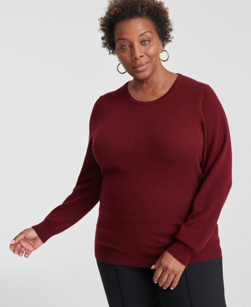 Charter Club Plus Size 100% Cashmere Crewneck Sweater, Created for Macy's - Crantini Cover