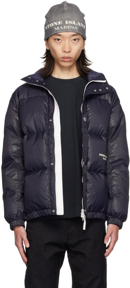 Stone Island Navy 'Marina' Down Puffer Jacket Cover