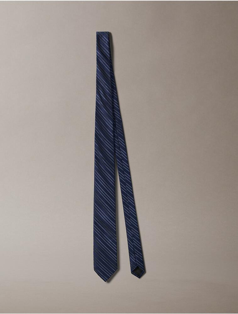 Calvin Klein Men's Navy Pinstripe Tie - Blue Cover