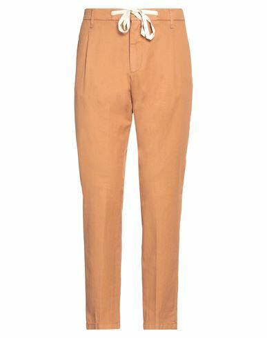 Squad² Man Pants Camel Linen, Cotton, Elastane Cover