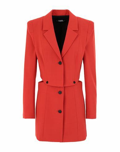 Karl Lagerfeld Studio Transformer Blazer Woman Mini dress Coral Polyester, Wool, Elastane Cover