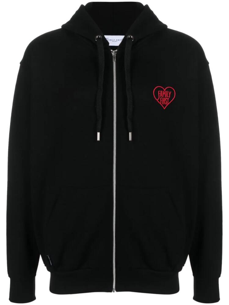 Family First embroidered-logo zip-up hoodie - Black Cover