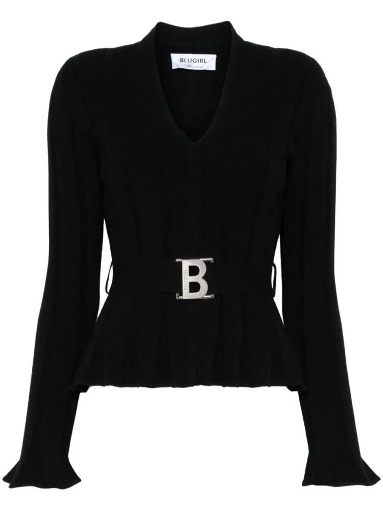 Blugirl belted ribbed cardigan - Black Cover