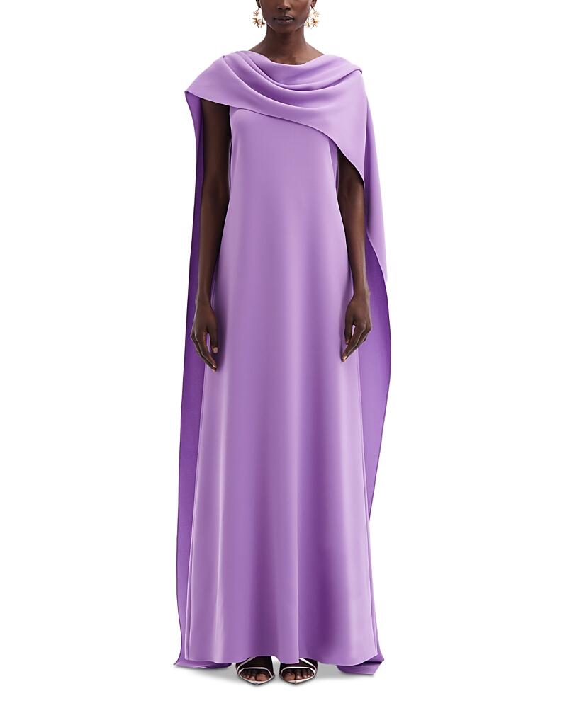 Oscar de la Renta Draped Georgette Gown Cover