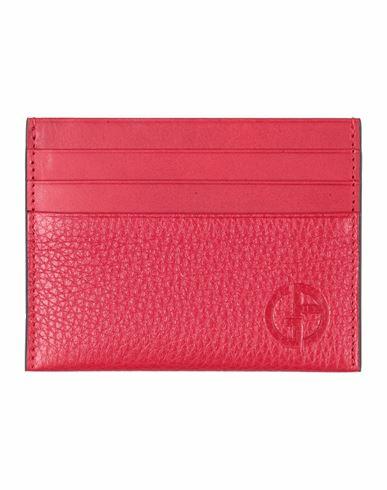 Giorgio Armani Man Document holder Red Calfskin, Cow leather Cover