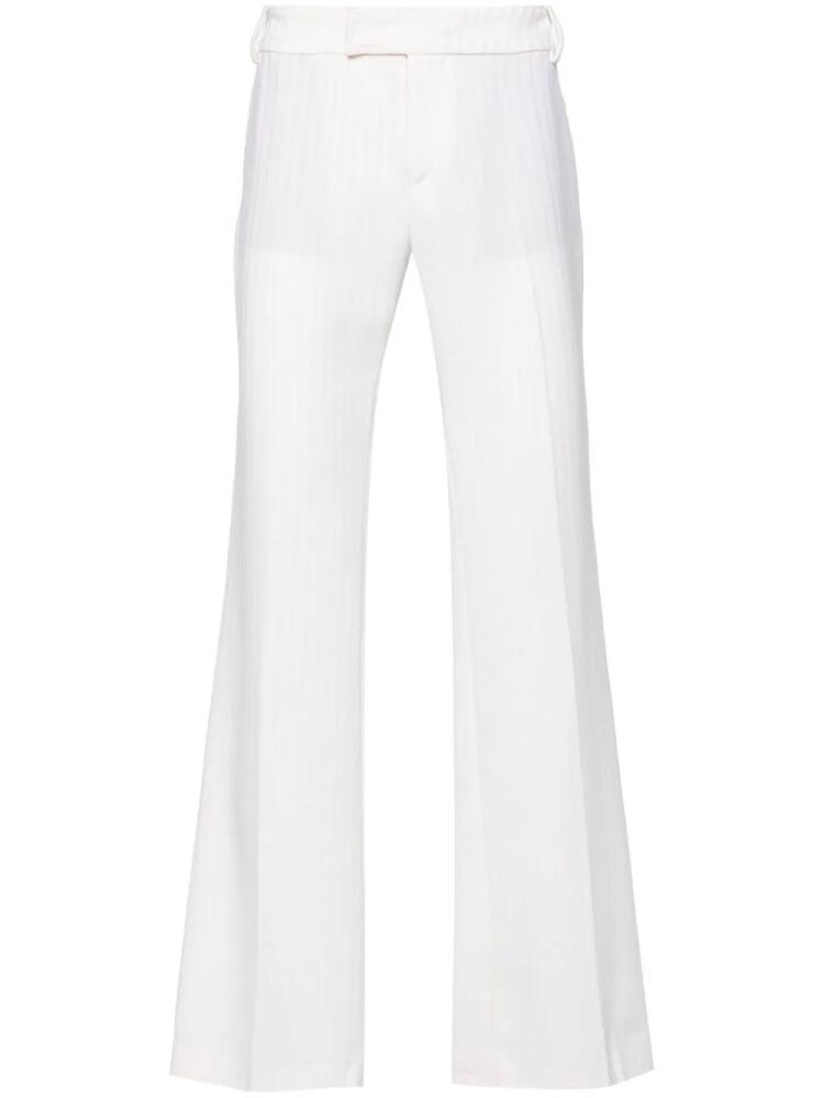 Roberto Cavalli flared virgin wool trousers - White Cover