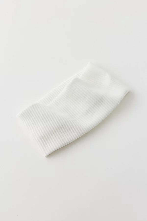 Ribbed Soft Headband in White Cover