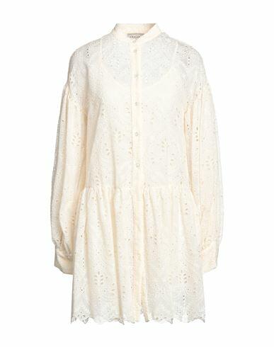 Ermanno Firenze Woman Mini dress Ivory Cotton, Polyester Cover