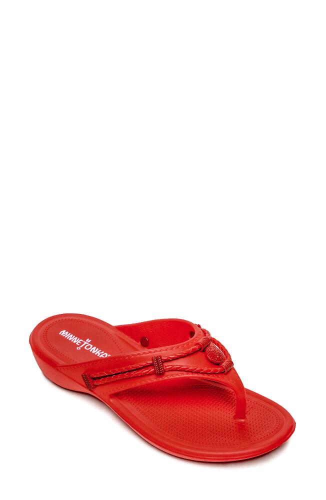 Minnetonka Silverthorne Prism Flip Flop in Chili Pepper Cover