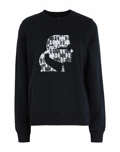 Karl Lagerfeld Boucle Karl Sweatshirt Woman Sweatshirt Black Organic cotton, Polyester Cover