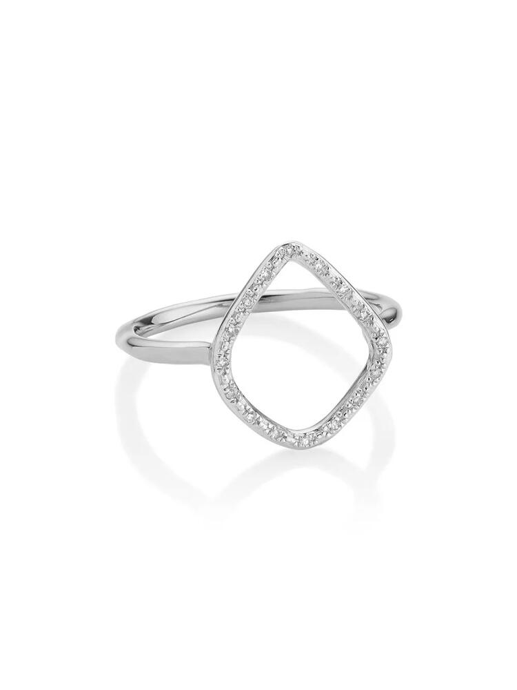 Monica Vinader Riva Diamond Hoop ring - Silver Cover