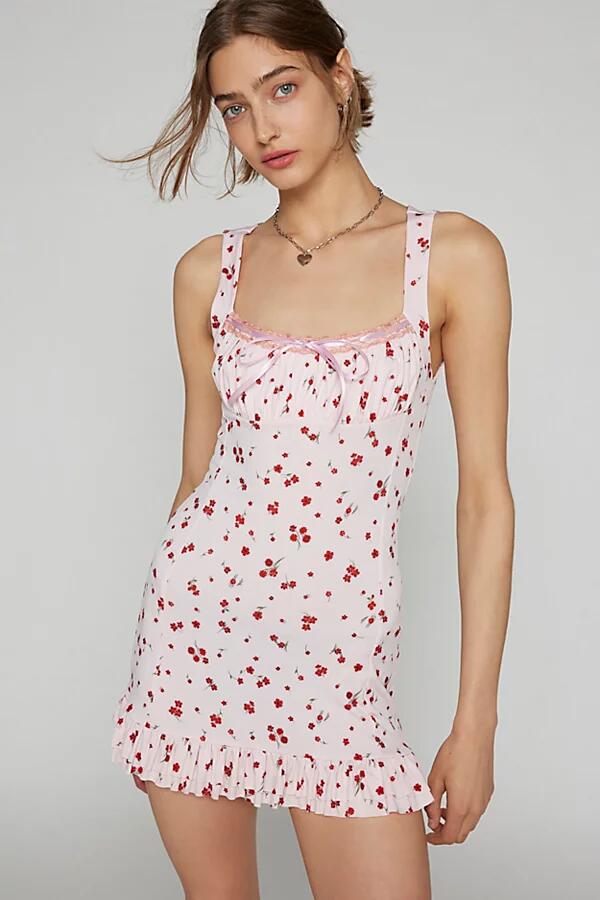 Urban Outfitters UO Sienna Ribbon Mini Dress in Pink Combo Cover