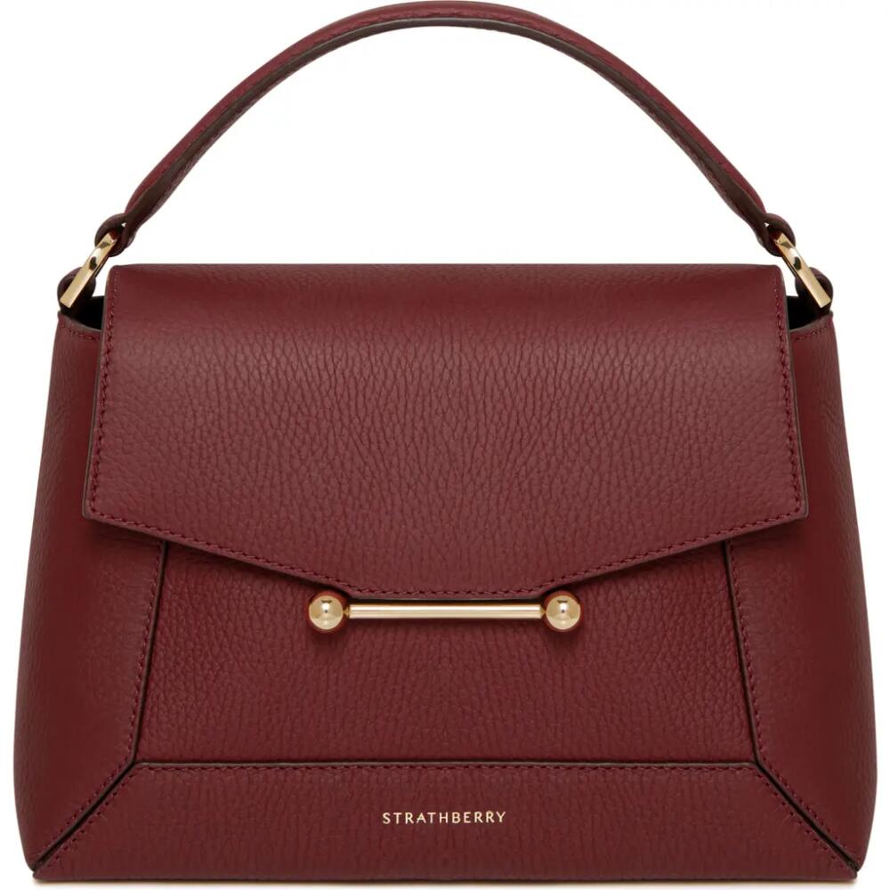 Strathberry Mosaic Leather Top Handle Bag in Oxblood Cover