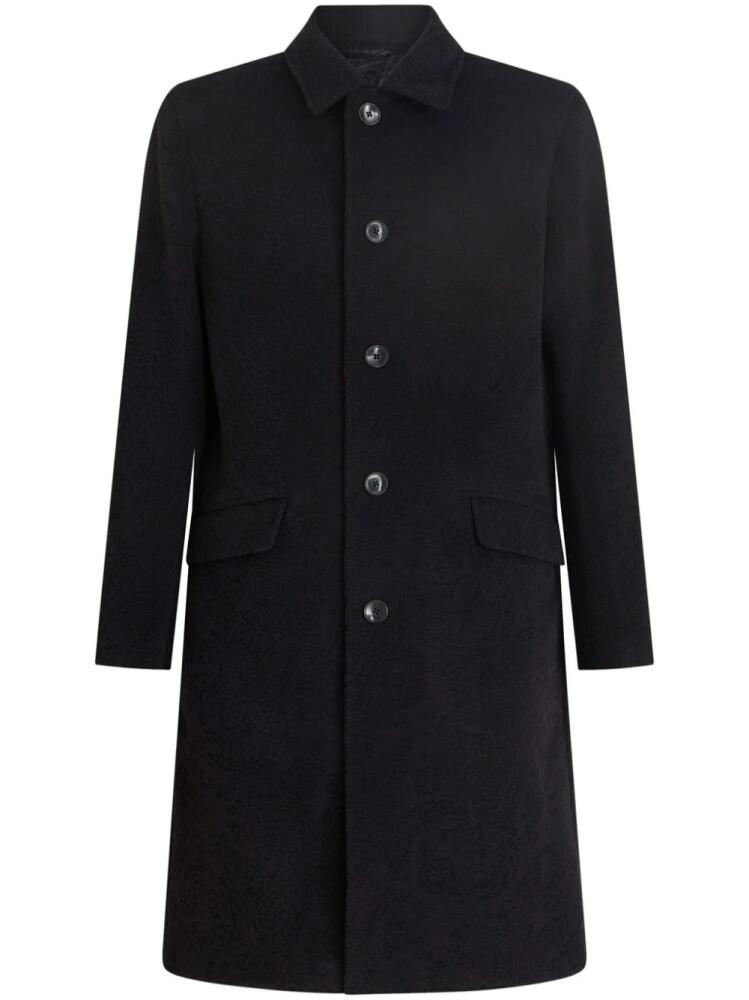 ETRO textured-finish button-down coat - Black Cover