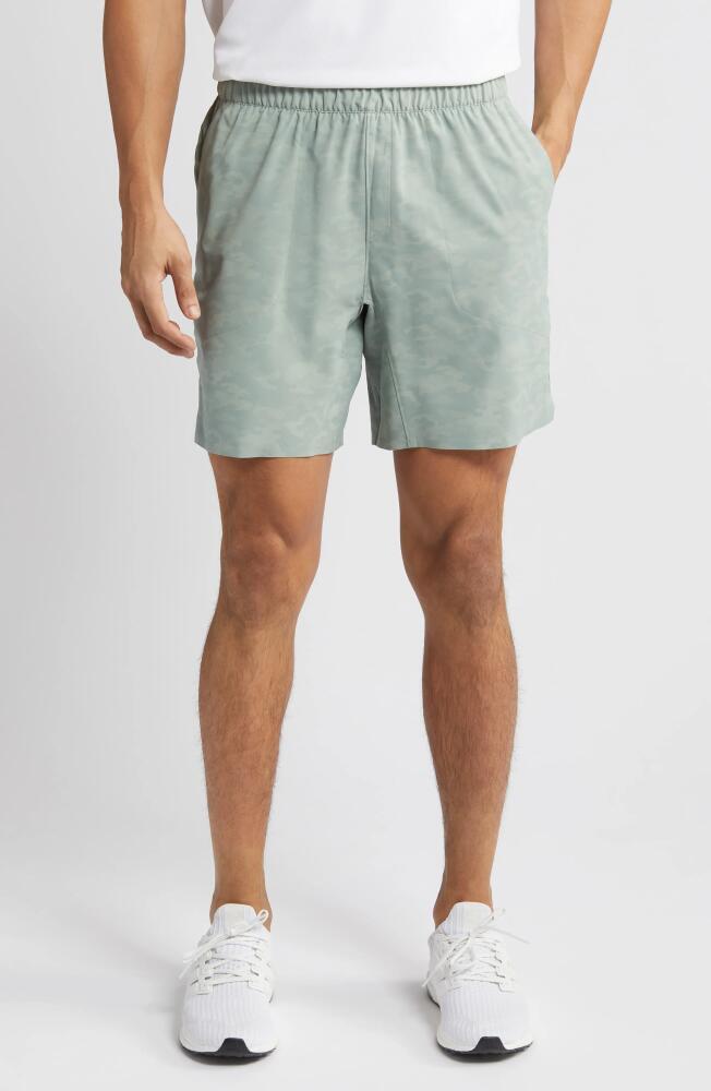 Peter Millar Swift Camo Performance Shorts in Sage Fog Cover