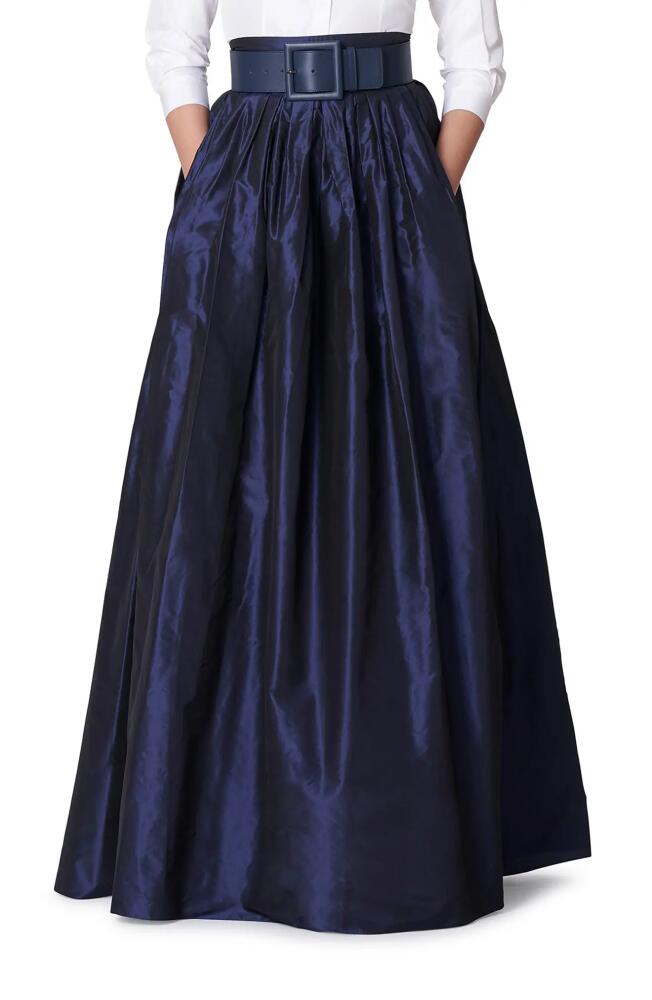 Carolina Herrera High Waist Silk Ball Skirt in Midnight Cover