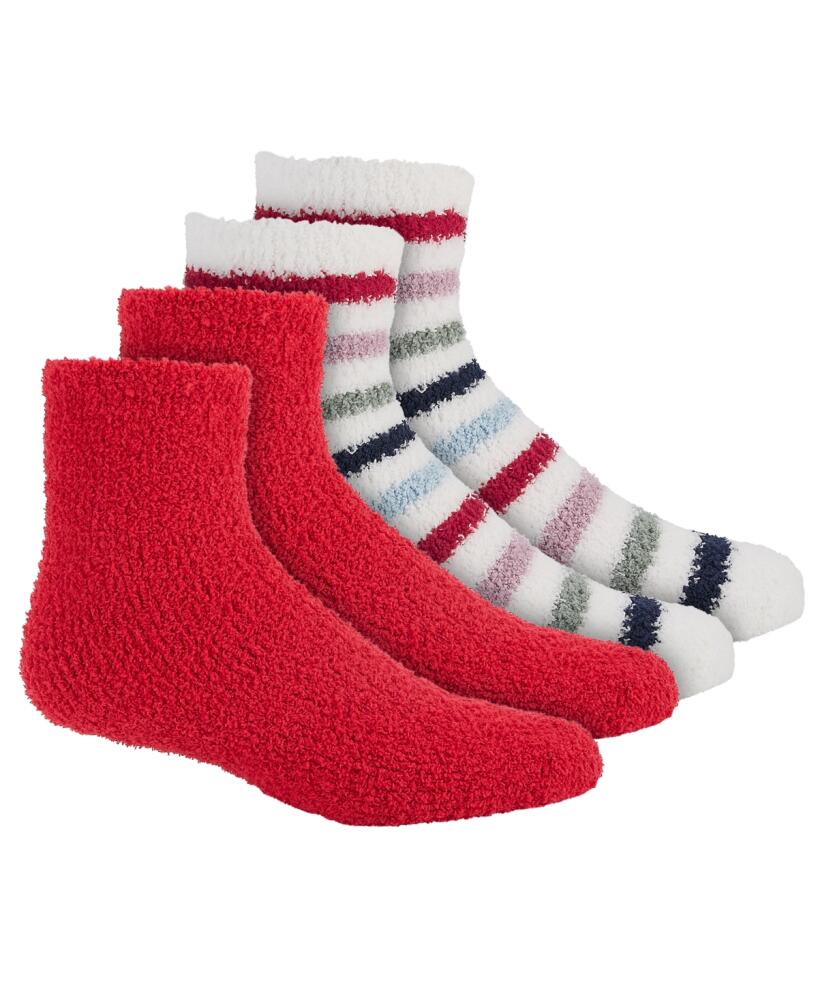 Charter Club Women's 2-Pk. Holiday Fuzzy Butter Socks, Created for Macy's - Multi Stripe Cover