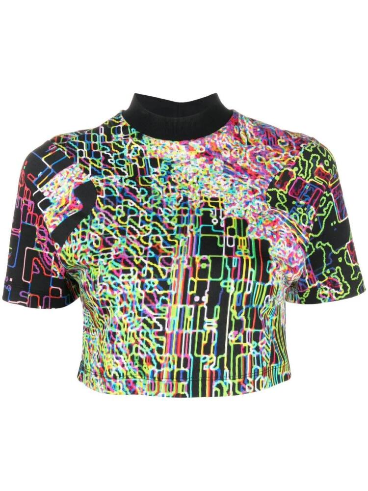 Ferrari abstract-print cropped T-shirt - Black Cover