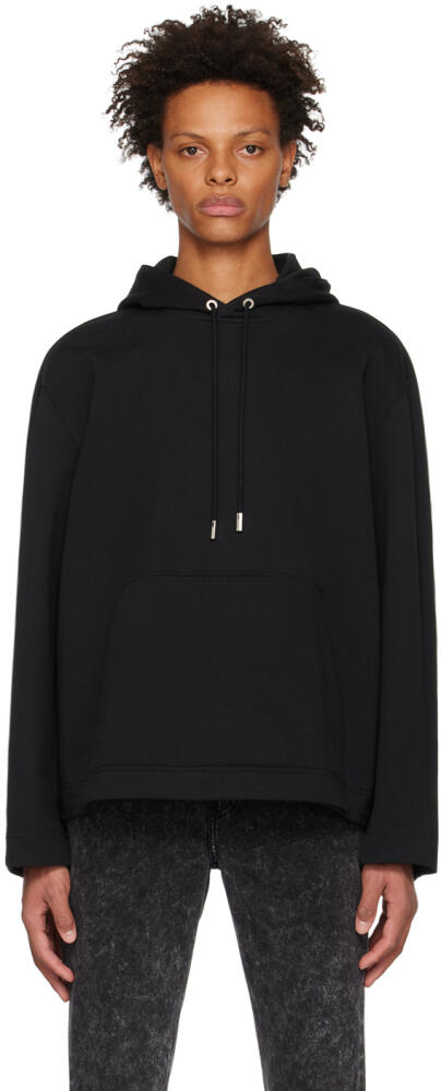 Solid Homme Black Press-Stud Hoodie Cover